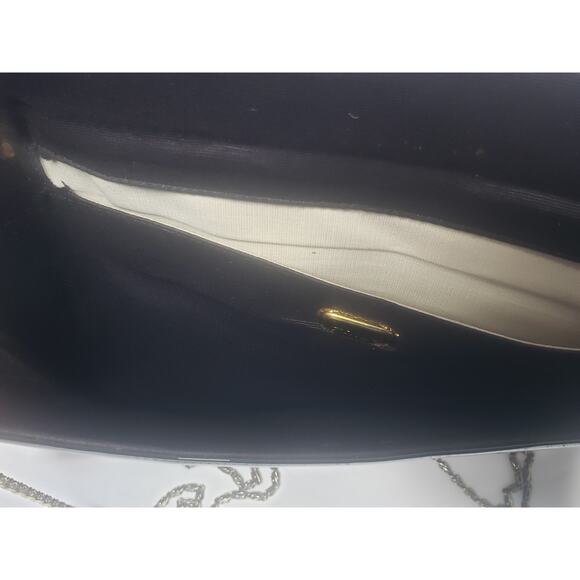 Vintage ANDE Black Evening Clutch w. Gold Strap Faux Leather Hand Bag Purse - Picture 4 of 10